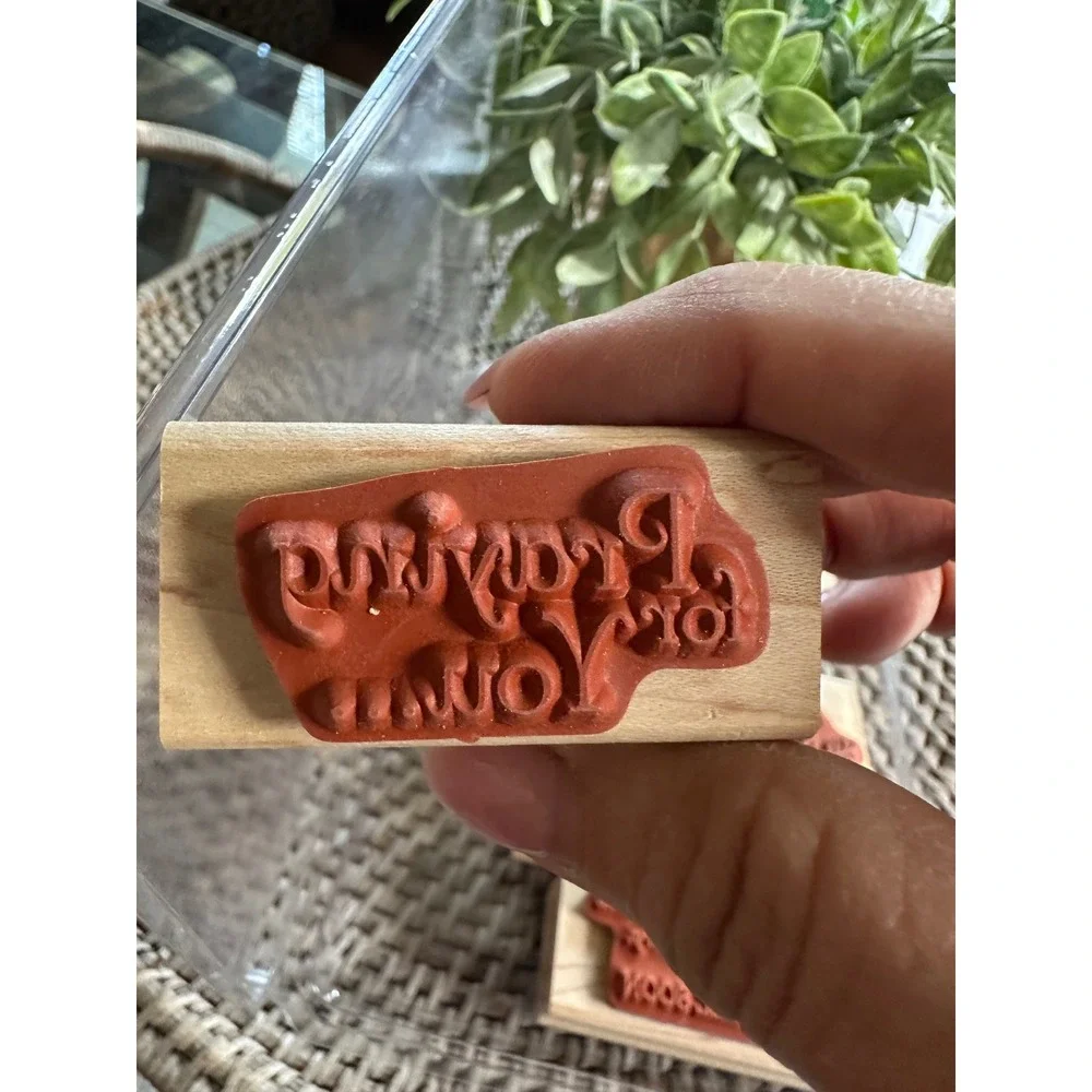 Stampin Up Thoughts & Prayers Wood Mount Rubber Stamp Set Sympathy Floral 8pcEUC